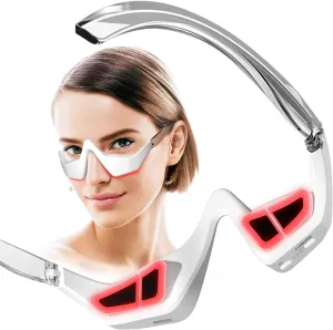 Under-Eye Red Light Therapy Device, Red Light Therapy Glasses Microcurrent Eye Massager Red Light Eye Mask for Eye Bags Dark Circles Puffiness Wrinkles Fine Lines