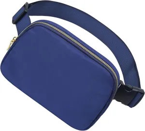 Unisex Fanny Pack for Women Men, 1L Everywhere Mini Belt Bag with Adjustable Strap, Lightweight Nylon Crossbody Bags Small Waist Pouch for Workout Running Traveling Hiking (Blue)