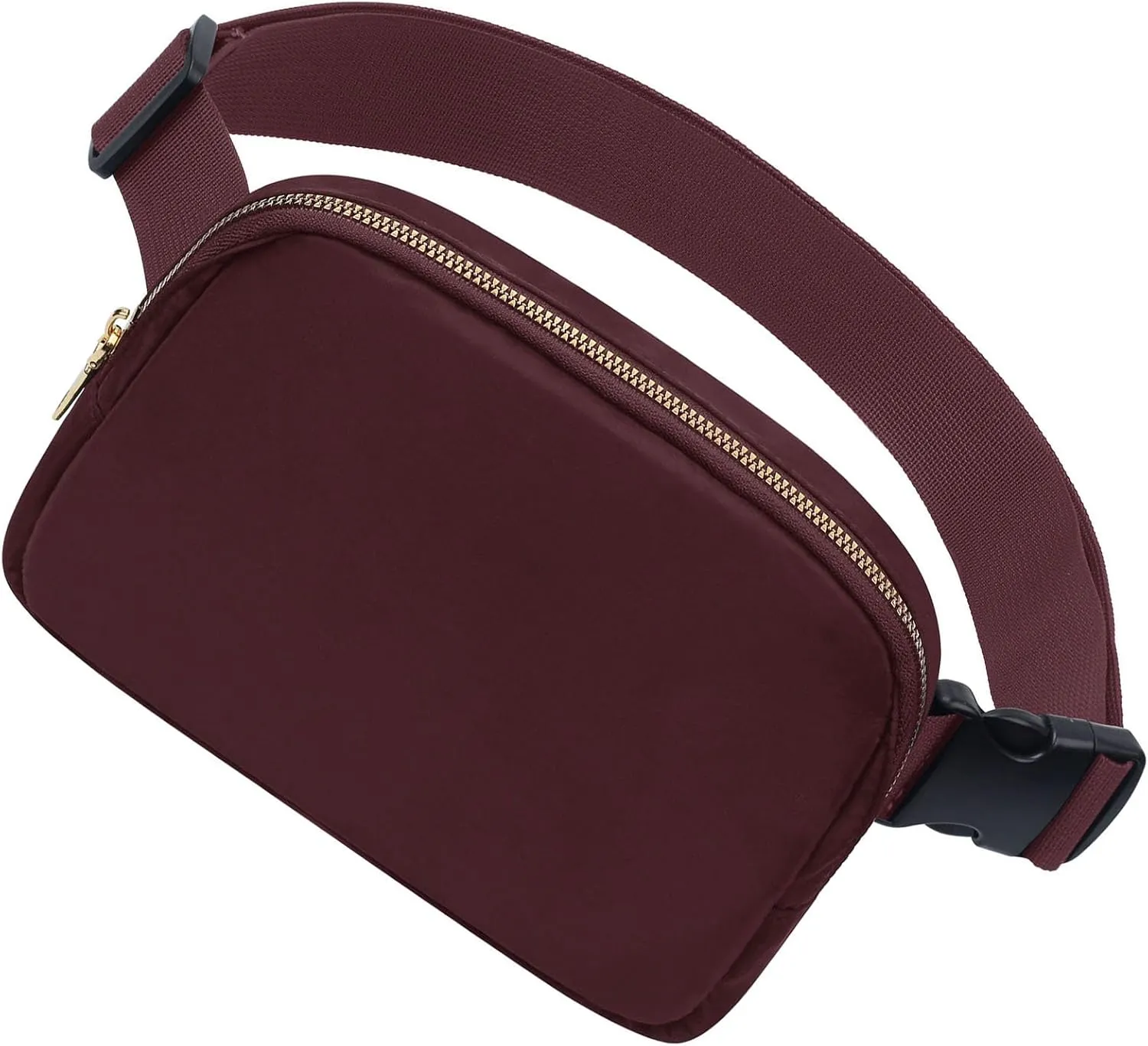 Unisex Fanny Pack for Women Men, 1L Everywhere Mini Belt Bag with Adjustable Strap, Lightweight Nylon Crossbody Bags Small Waist Pouch for Workout Running Traveling Hiking (Burgundy Red)