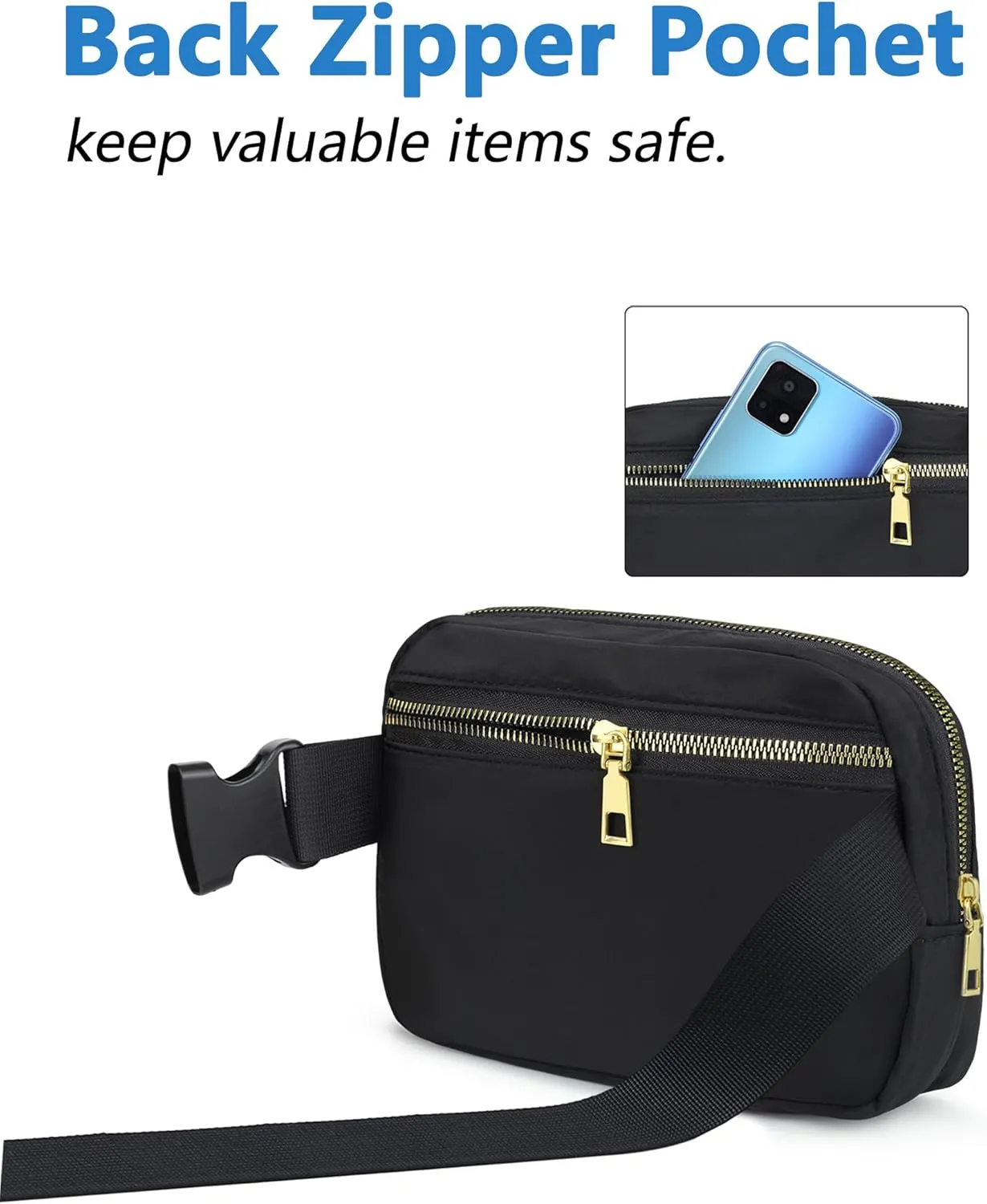 Unisex Fanny Pack for Women Men, 1L Everywhere Mini Belt Bag with Adjustable Strap, Lightweight Nylon Crossbody Bags Small Waist Pouch for Workout Running Traveling Hiking (Dark Purple)