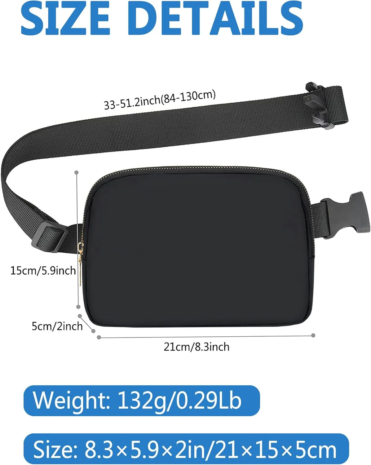 Unisex Fanny Pack for Women Men, 1L Everywhere Mini Belt Bag with Adjustable Strap, Lightweight Nylon Crossbody Bags Small Waist Pouch for Workout Running Traveling Hiking (Dark Purple)