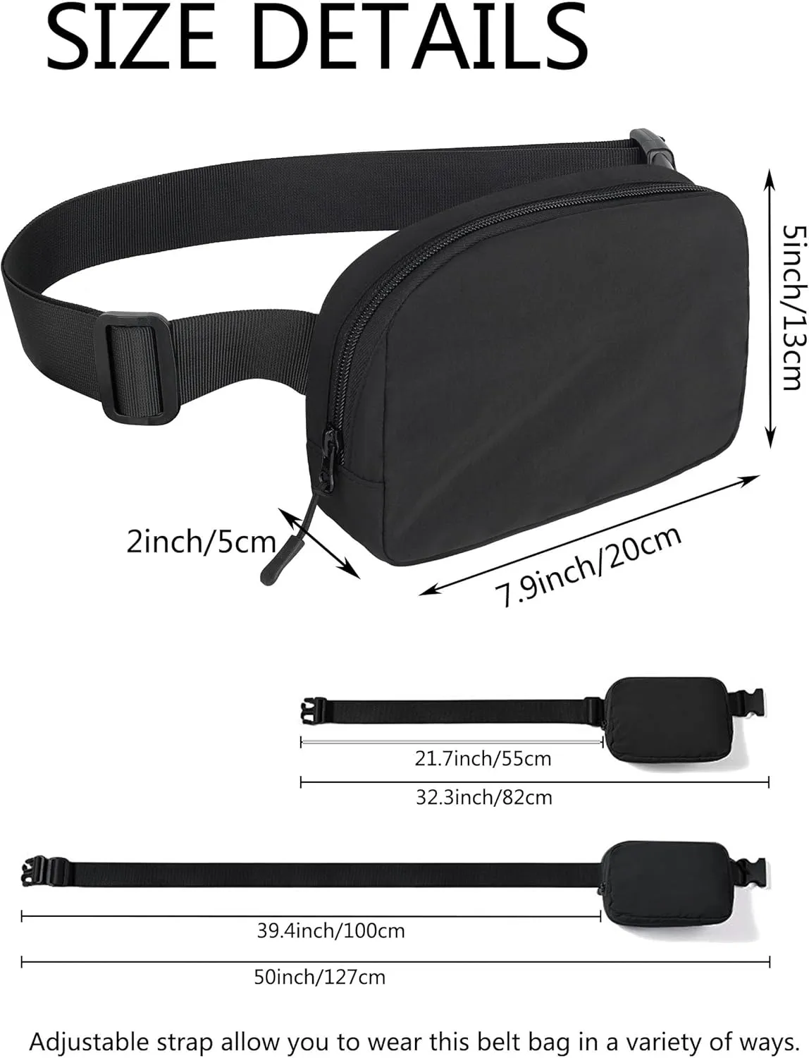 Unisex Mini Fanny Pack, 1L Everywhere Belt Bag for Women Men, Small Crossbody Bags Waist Pouch with Adjustable Strap for Workout Running Traveling Hiking