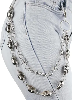 Unisex Punk Chains for Pants, Heavy Duty Belt Chains Hip Hop Trousers Jeans Chain with Lobster Clasps for Wallet Keys