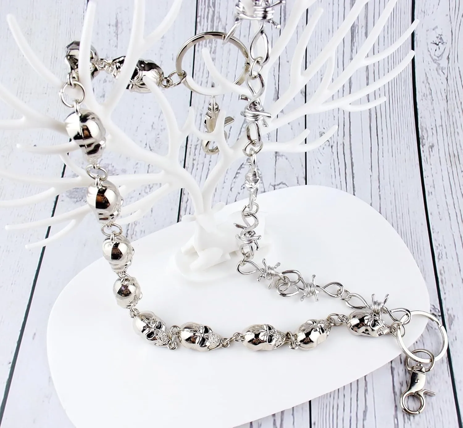 Unisex Punk Chains for Pants, Heavy Duty Belt Chains Hip Hop Trousers Jeans Chain with Lobster Clasps for Wallet Keys