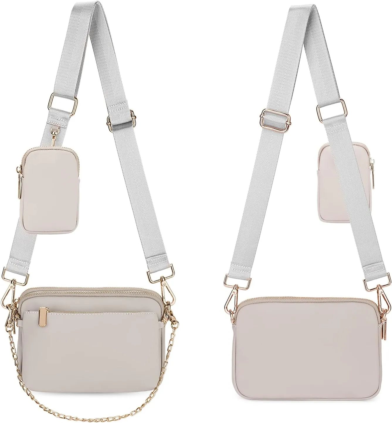 Uromee Crossbody Bags for Women Fashion Shoulder Purse Fanny Pack Travel Hiking Detachable Pouch Adjustable Strap