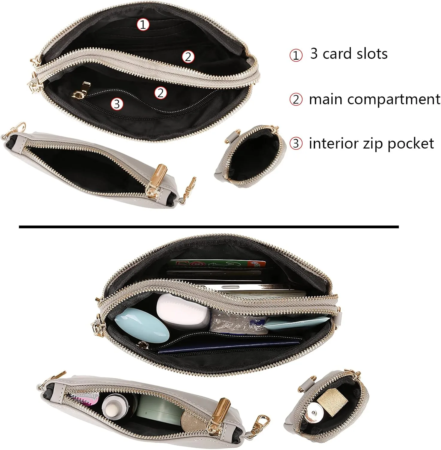 Uromee Crossbody Bags for Women Fashion Shoulder Purse Fanny Pack Travel Hiking Detachable Pouch Adjustable Strap