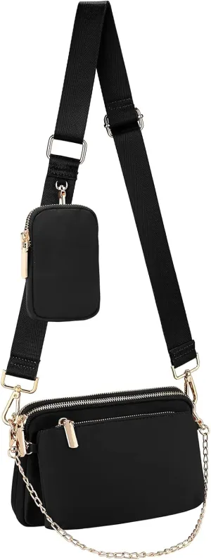 Uromee Crossbody Bags for Women Fashion Shoulder Purse Fanny Pack Travel Hiking Detachable Pouch Adjustable Strap