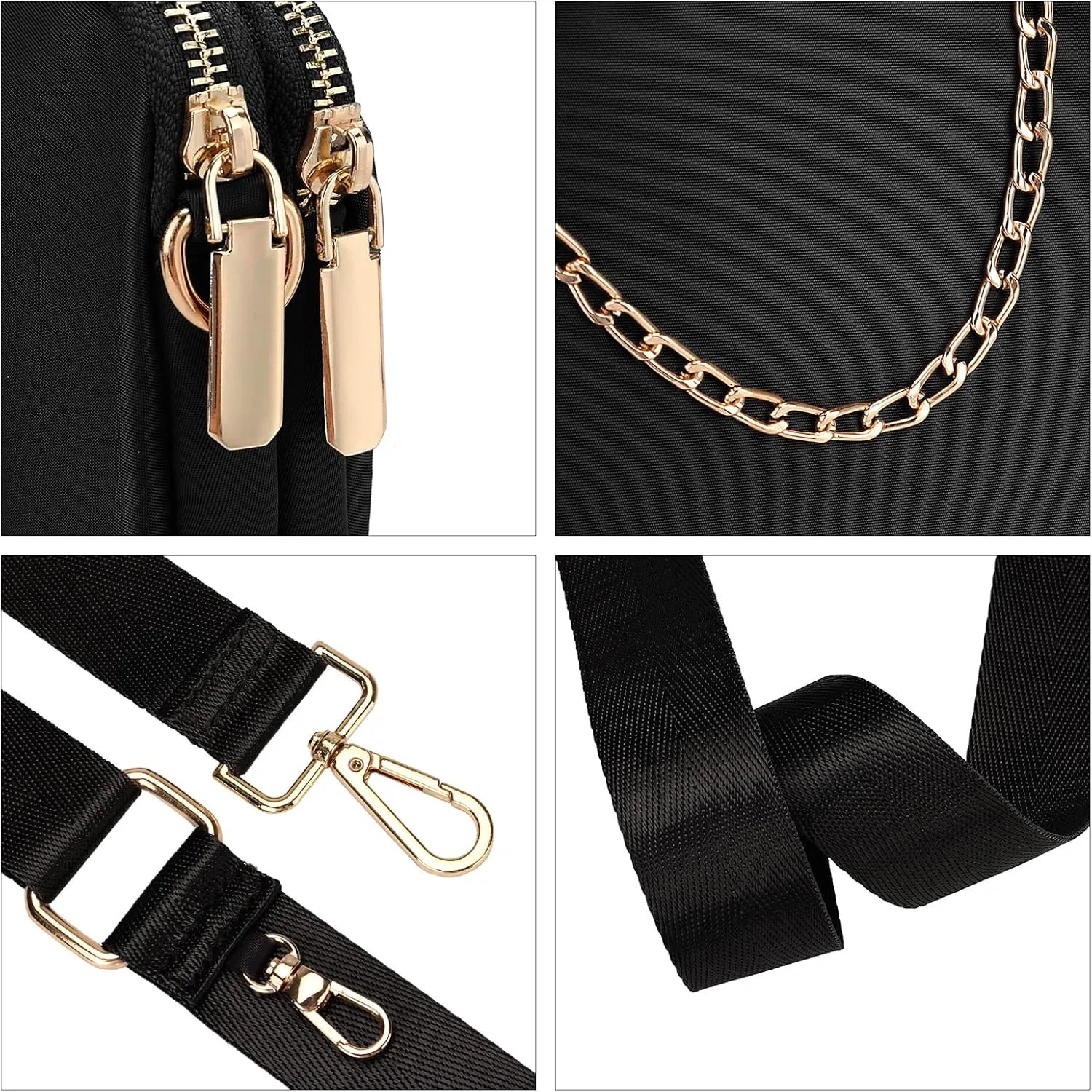 Uromee Crossbody Bags for Women Fashion Shoulder Purse Fanny Pack Travel Hiking Detachable Pouch Adjustable Strap