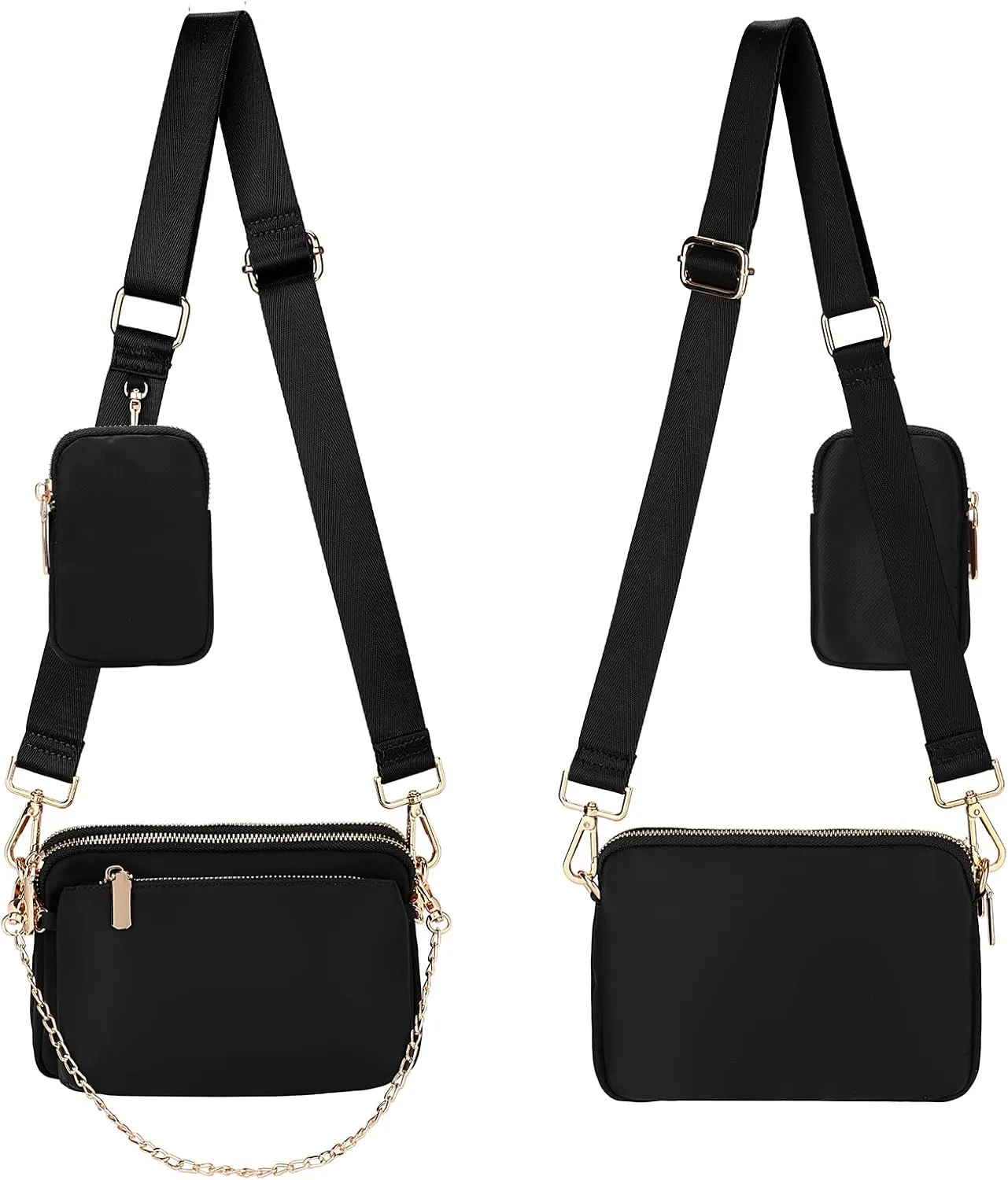 Uromee Crossbody Bags for Women Fashion Shoulder Purse Fanny Pack Travel Hiking Detachable Pouch Adjustable Strap