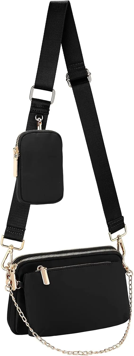 Uromee Crossbody Bags for Women Fashion Shoulder Purse Fanny Pack Travel Hiking Detachable Pouch Adjustable Strap