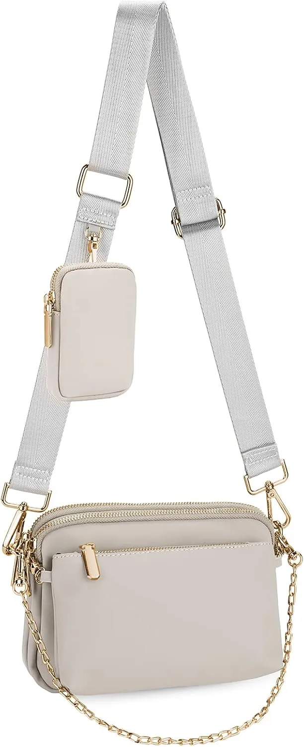 Uromee Crossbody Bags for Women Fashion Shoulder Purse Fanny Pack Travel Hiking Detachable Pouch Adjustable Strap