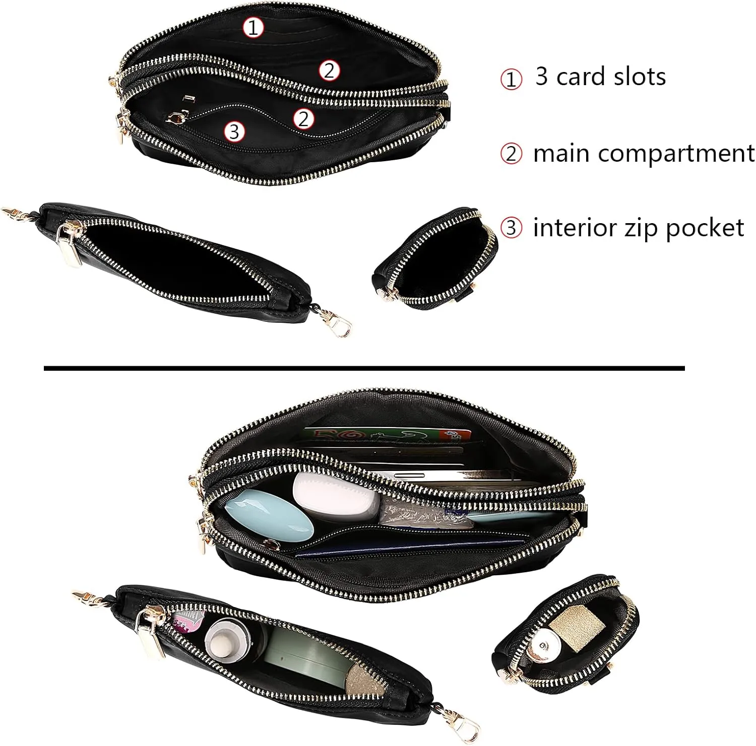 Uromee Crossbody Bags for Women Fashion Shoulder Purse Fanny Pack Travel Hiking Detachable Pouch Adjustable Strap