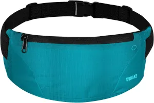 USHAKE Running Belt,Men or Women Ultra Light Bounce Free Waist Pouch Bag Fitness Workout Belt Sport Waist Pack Exercise Waist Bag for iPhone Samsung LG in Running Gym Marathon (MINT BLUE)