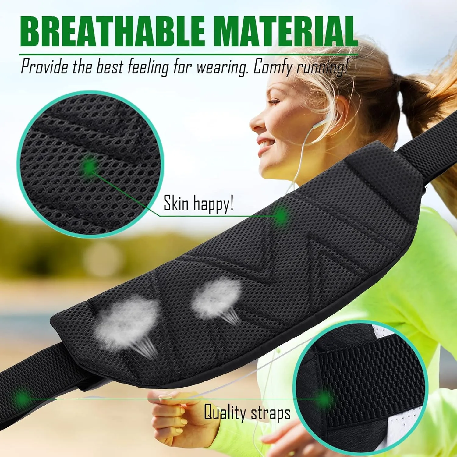 USHAKE Running Belt,Men or Women Ultra Light Bounce Free Waist Pouch Bag Fitness Workout Belt Sport Waist Pack Exercise Waist Bag for iPhone Samsung LG in Running Gym Marathon (Red)