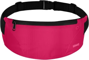 USHAKE Running Belt,Men or Women Ultra Light Bounce Free Waist Pouch Bag Fitness Workout Belt Sport Waist Pack Exercise Waist Bag for iPhone Samsung LG in Running Gym Marathon (Red)