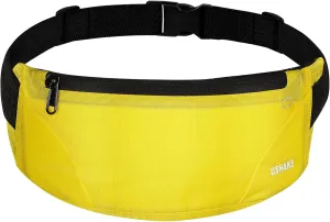 USHAKE Running Belt,Men or Women Ultra Light Bounce Free Waist Pouch Bag Fitness Workout Belt Sport Waist Pack Exercise Waist Bag for iPhone Samsung LG in Running Gym Marathon (YELLOW)