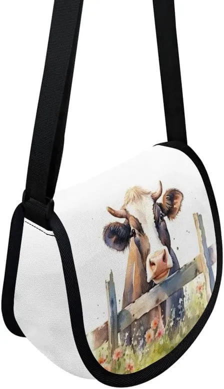 Uskorhein Boho Mushroom Hedgehog Flower Horse Shark Crossbody Bags Cell Phone Purse Sling Bag Leather Crossbody Sling Purse