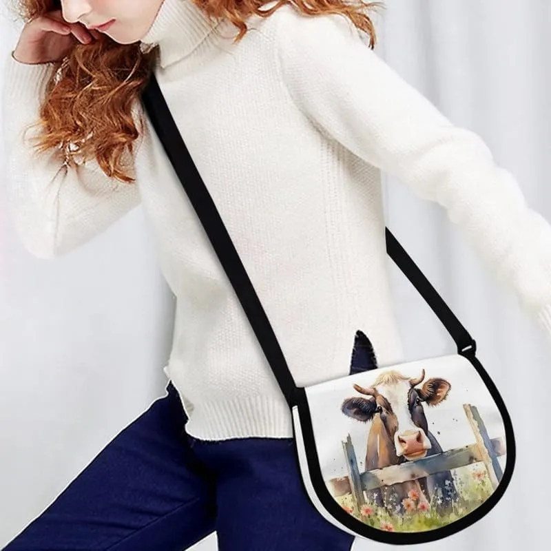 Uskorhein Boho Mushroom Hedgehog Flower Horse Shark Crossbody Bags Cell Phone Purse Sling Bag Leather Crossbody Sling Purse