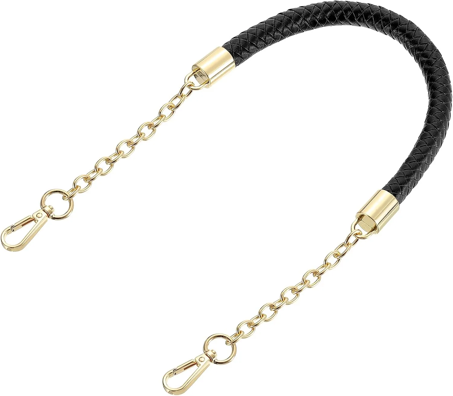uxcell Leather Purse Handle, 60cm/23.6" PU Braided Purse Replacement Strap for Women's Handbag Underarm Bag Tote (Black)