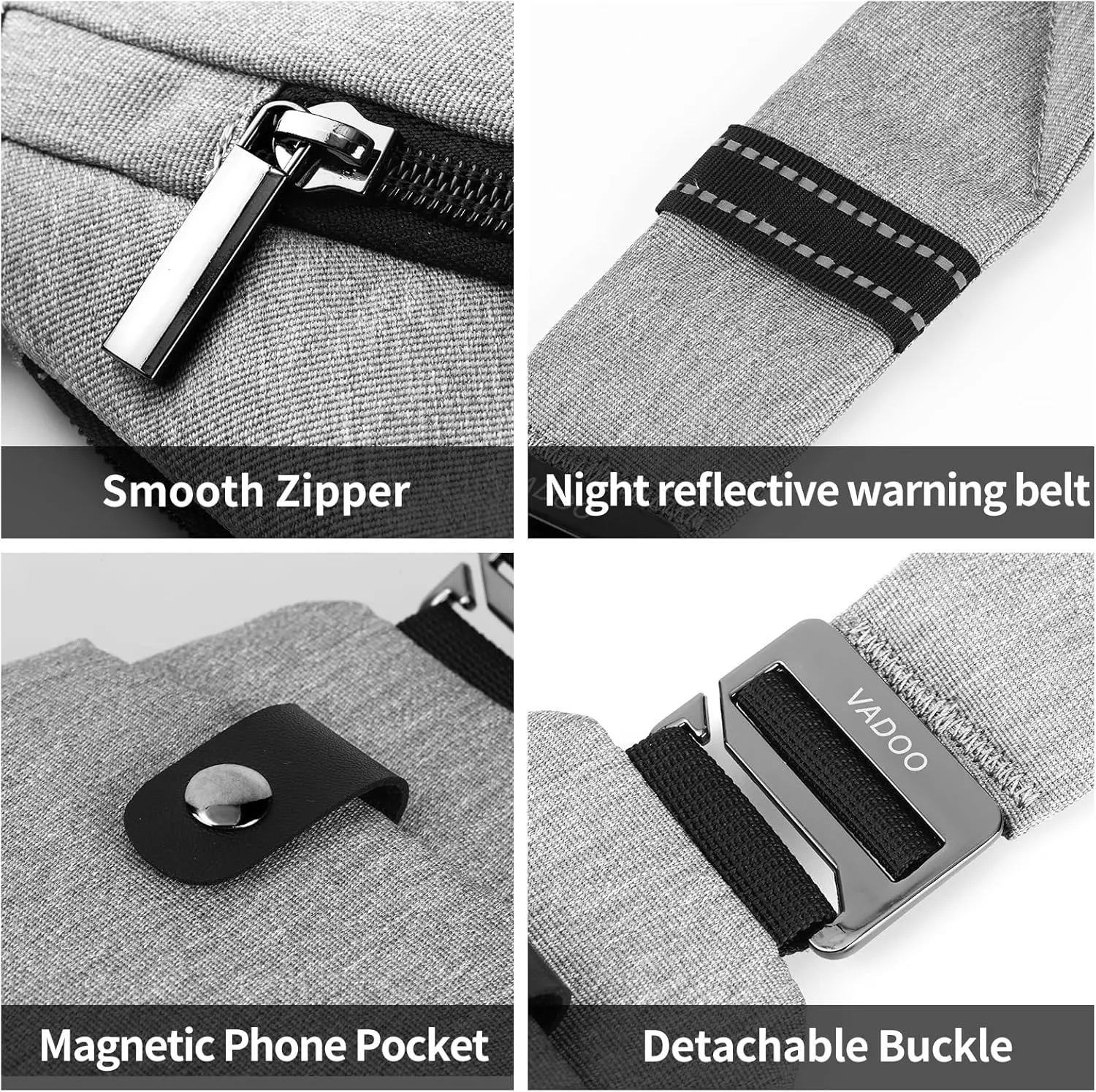 VADOO Anti-theft Crossbody Bags for Women, Shoulder Sling Bag for Men Lightweight Chest Bag for Travel Sport