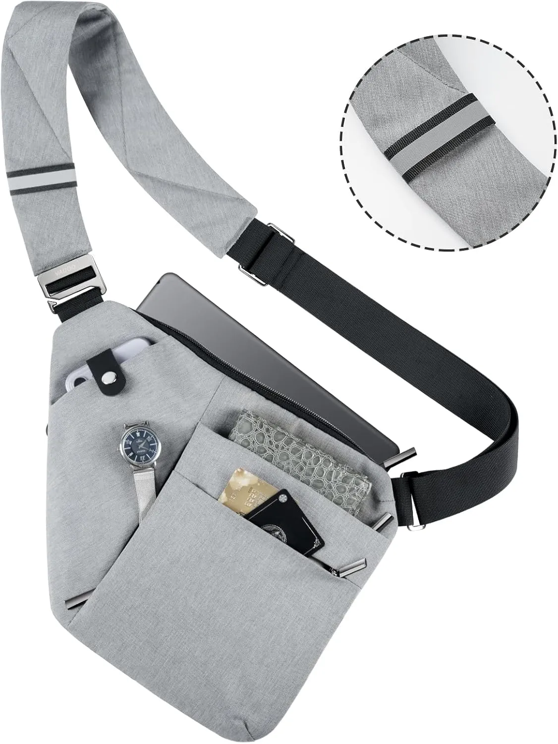 VADOO Sling Bag - Anti-theft Crossbody Shoulder Bag for Men and Women