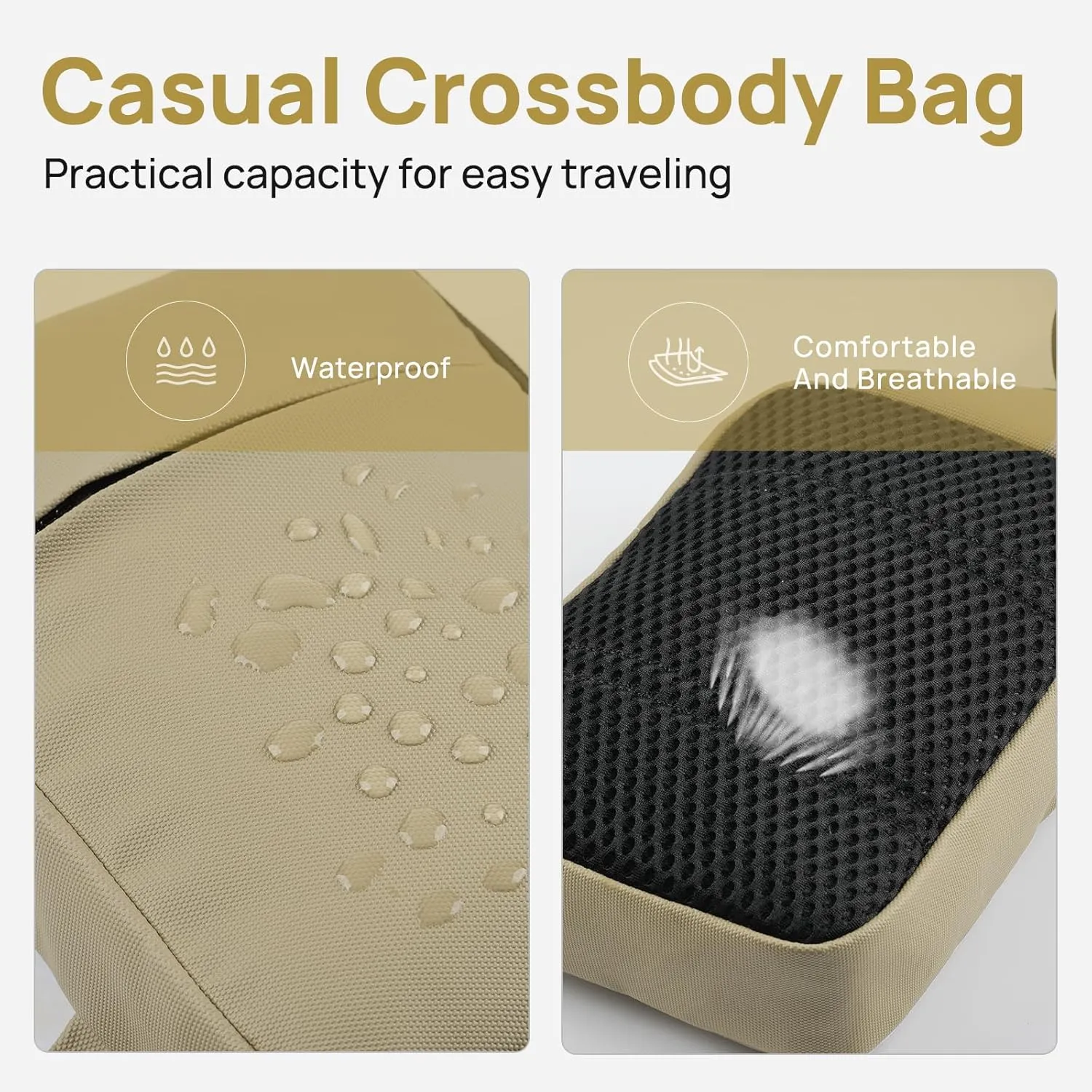 VADOO Sling Bag, Small Crossbody Bag with RFID Blocking for Women and Men, Lightweight Chest Phone Mini Bag for Travel Casual