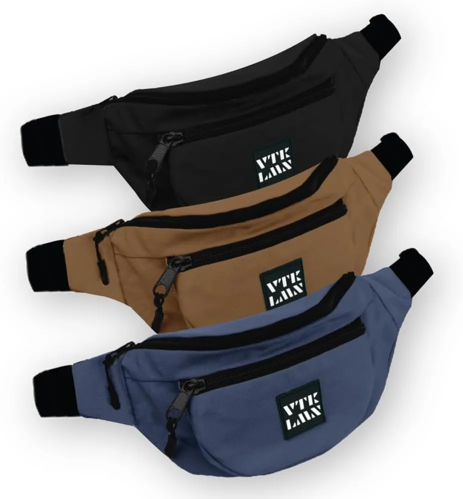 Vatkalimon Men Crossbody Set - Black, Brown and Dark Blue Gym Bag, Sling Bag, Travel Essentials, Stylish Bum Bag for Hiking, Running & Daily Use