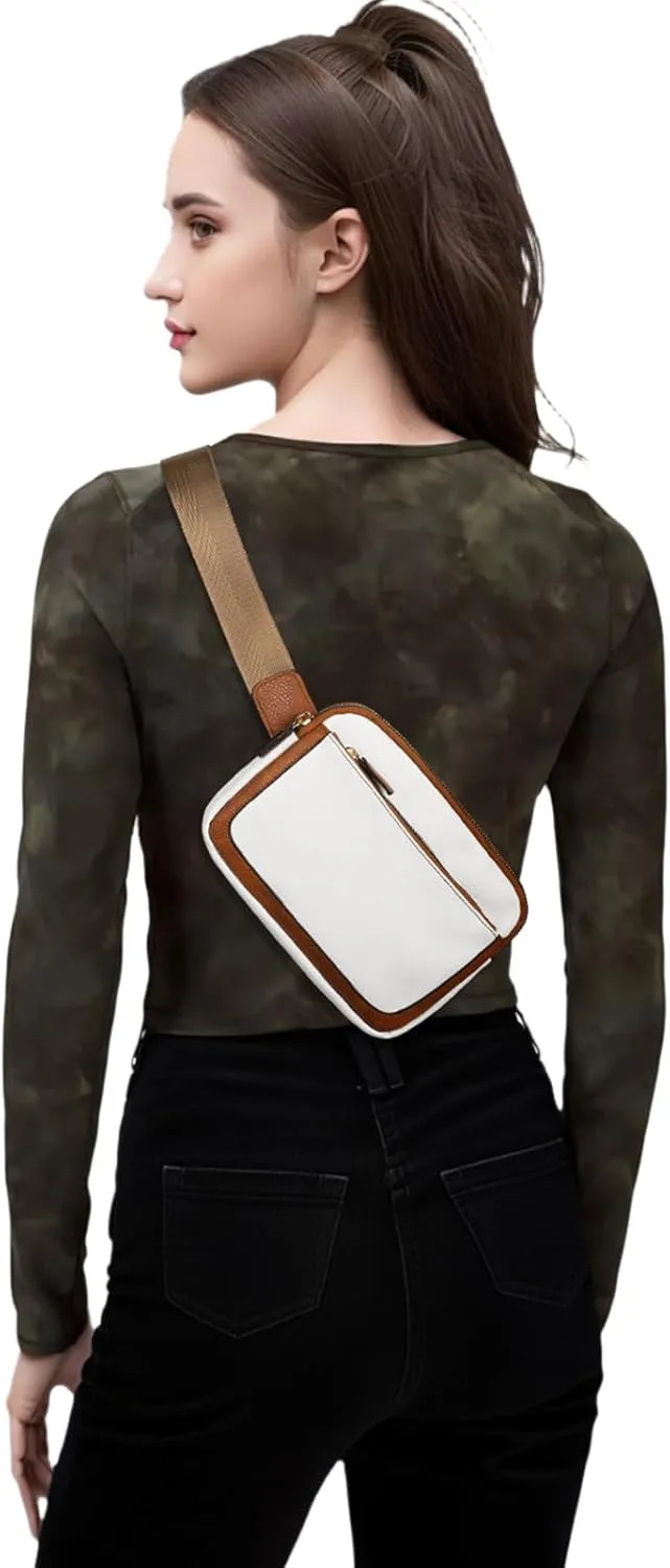 Vegan Leather Belt Bag for Women Fanny Pack Crossbody with Adjustable Strap Fashion Waist Packs by Amxnx…
