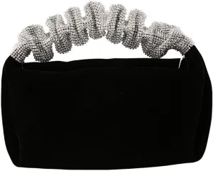 Velvet Bag Woman Rhinestone Handle Handbags Women Banquet Evening Clutch Purse