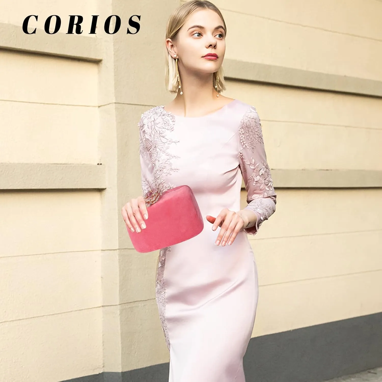 Velvet Clutch Bag for Women Diamond Flower Lock Evening Bag Sparkly Rhinestone Handbag Bridal Wedding Purse