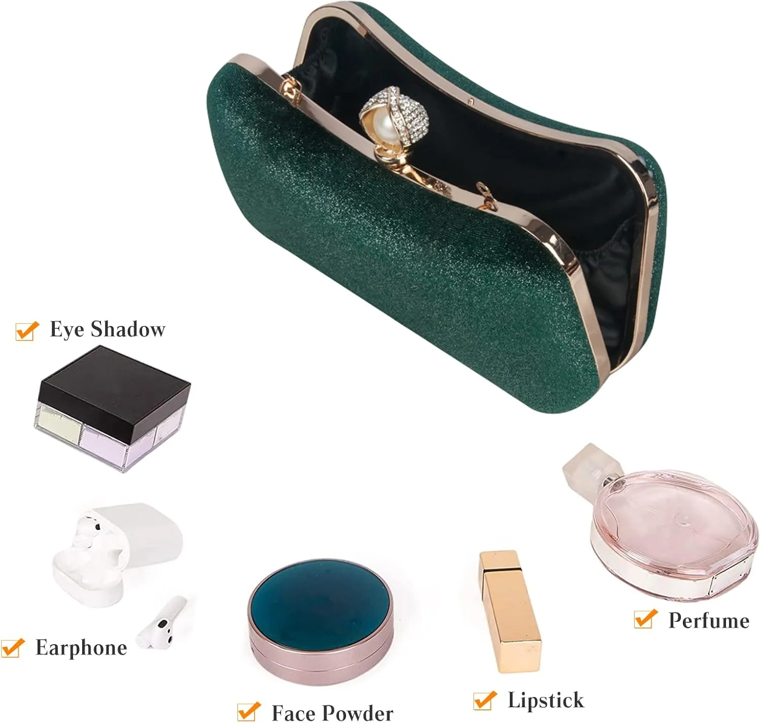 Velvet Evening Bag for Women Glitter Clutch Bag Sparkly Sequins Handbag Shoulder Bag
