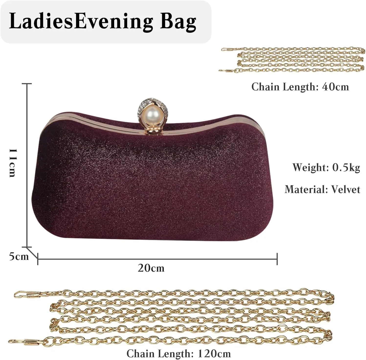 Velvet Evening Bag for Women Glitter Clutch Bag Sparkly Sequins Handbag Shoulder Bag