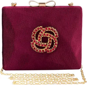 Velvet Evening Bags For Women With Flower Rhinestone Crystal Embellished Clutch Purse For Party Wedding