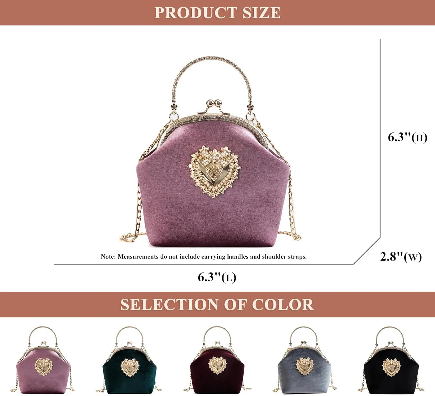 Velvet Purse Crossbody Vintage Satchel Shoulder Bag for Prom Party Wedding Women's Elegant Evening Clutch Handbag