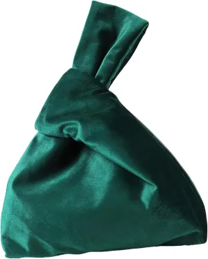 Velvet Wristlet Purse for Women Elegant Clutch Evening Bag Wrist Bag Sleeve-Knot-Pouch(Very Small Size)