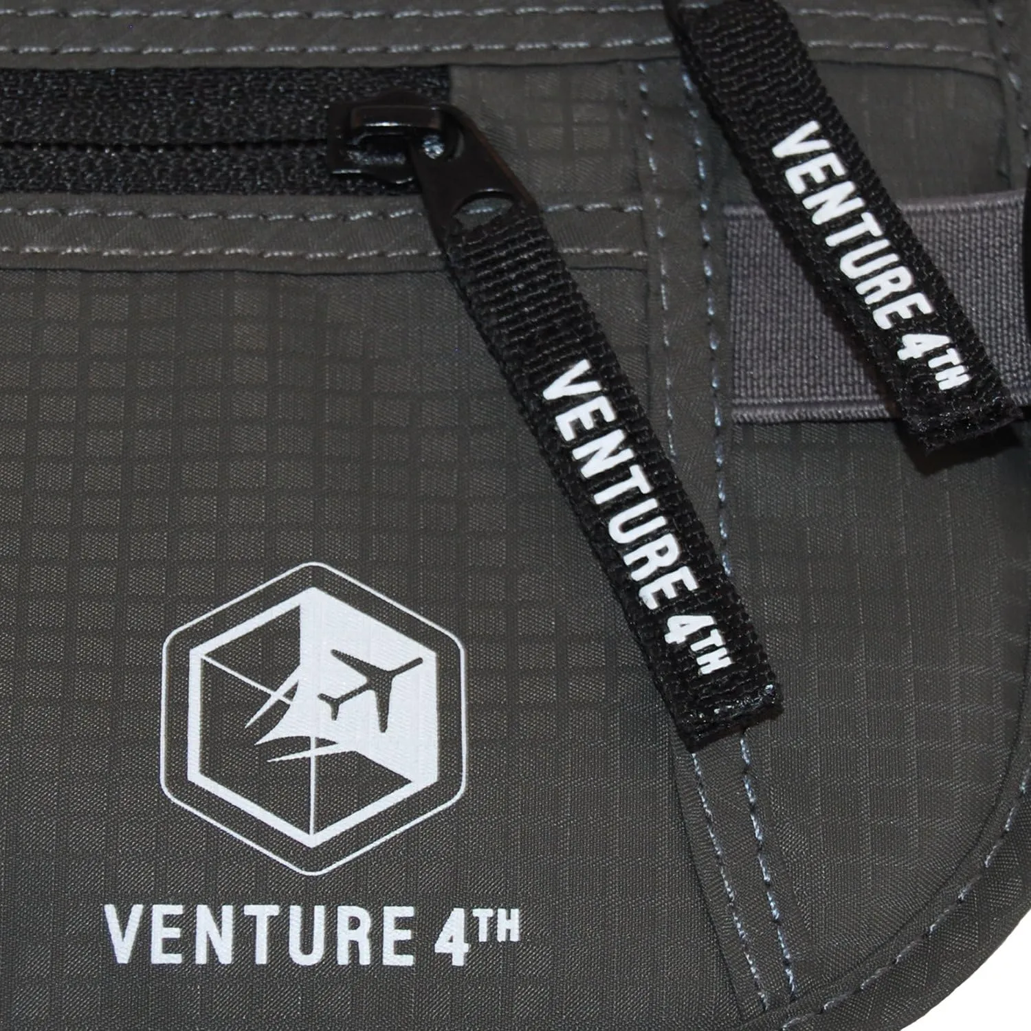 VENTURE 4TH Slim Minimalist Design RFID Money Belt with RFID Blocking Sleeves, for Men and Women – Ideal for Keeping Your Cash, Credit Card, Passport, Phone Secure When Traveling - Gray