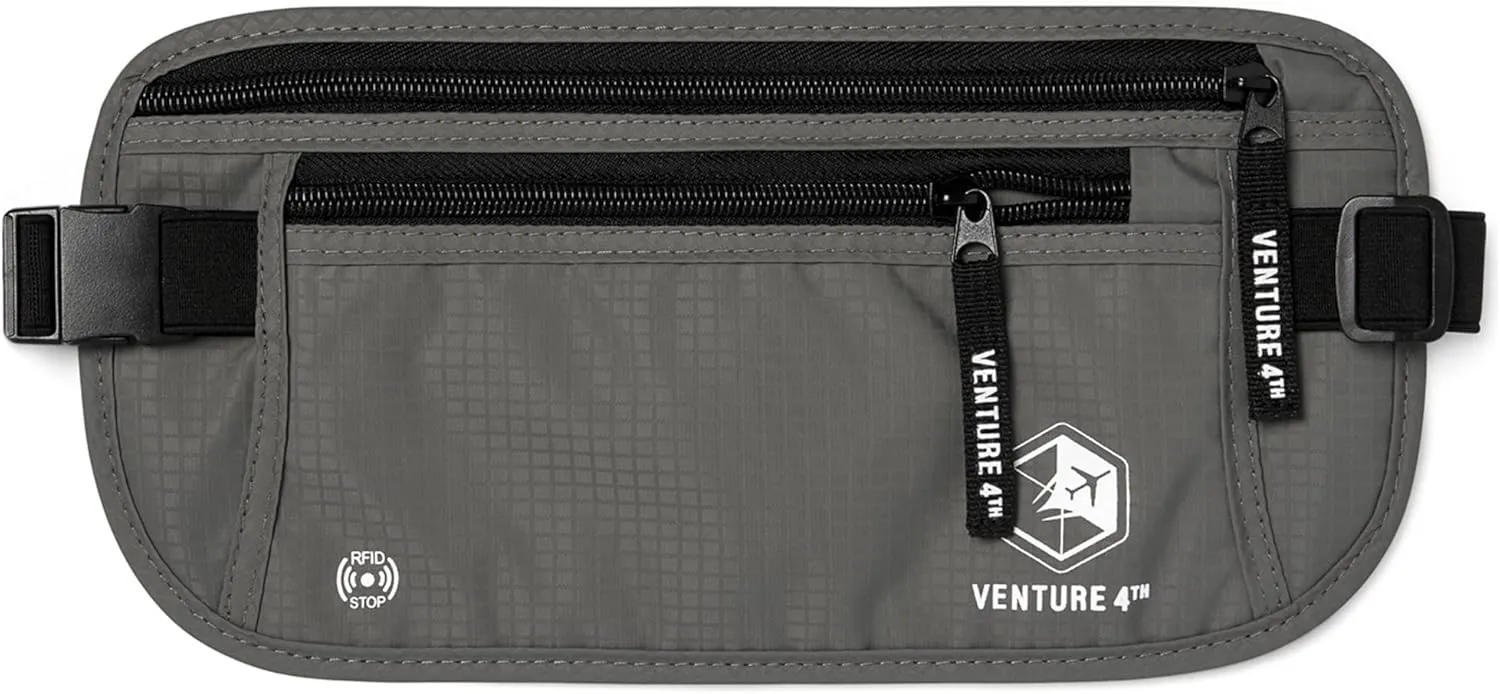 VENTURE 4TH Travel Money Belt - RFID Blocking (Gray)