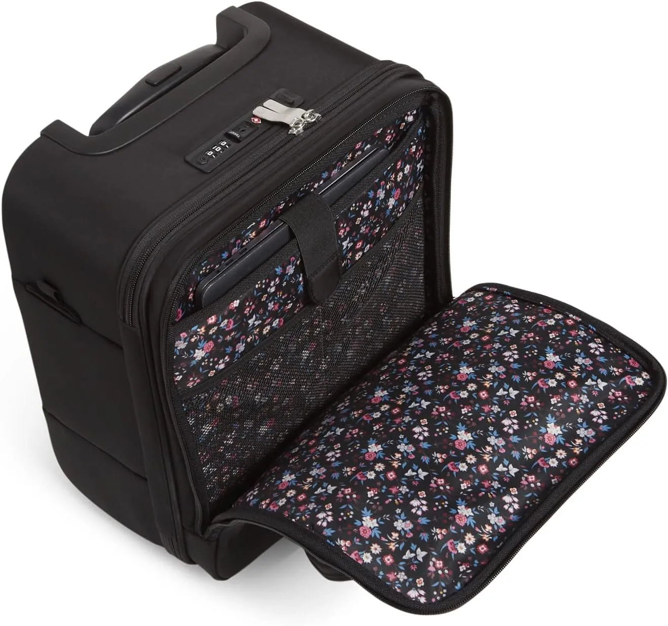 Vera Bradley Women's Softside Underseat Rolling Work Bag, Black, One Size