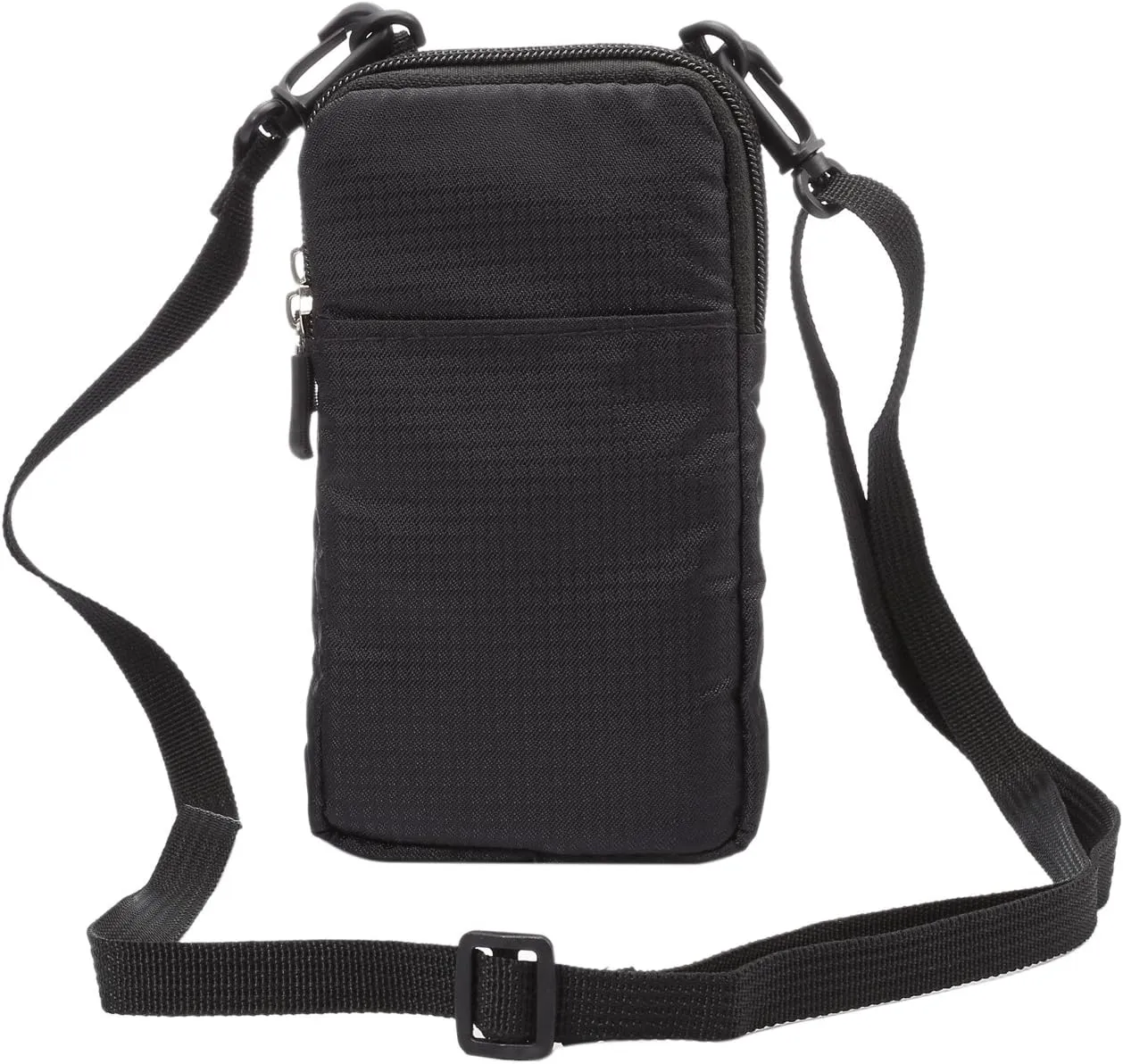 Vertical Cell Phone Waist Pouch Men, Cell Phone Shoulder Holster Men, Outdoor Sport Cellphone Shoulder Messenger Bag Smartphone Belt Clip Holder Waist Pack Carrying Case with Belt Loop Carabiner