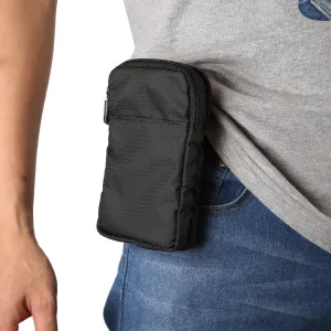 Vertical Cell Phone Waist Pouch Men, Cell Phone Shoulder Holster Men, Outdoor Sport Cellphone Shoulder Messenger Bag Smartphone Belt Clip Holder Waist Pack Carrying Case with Belt Loop Carabiner