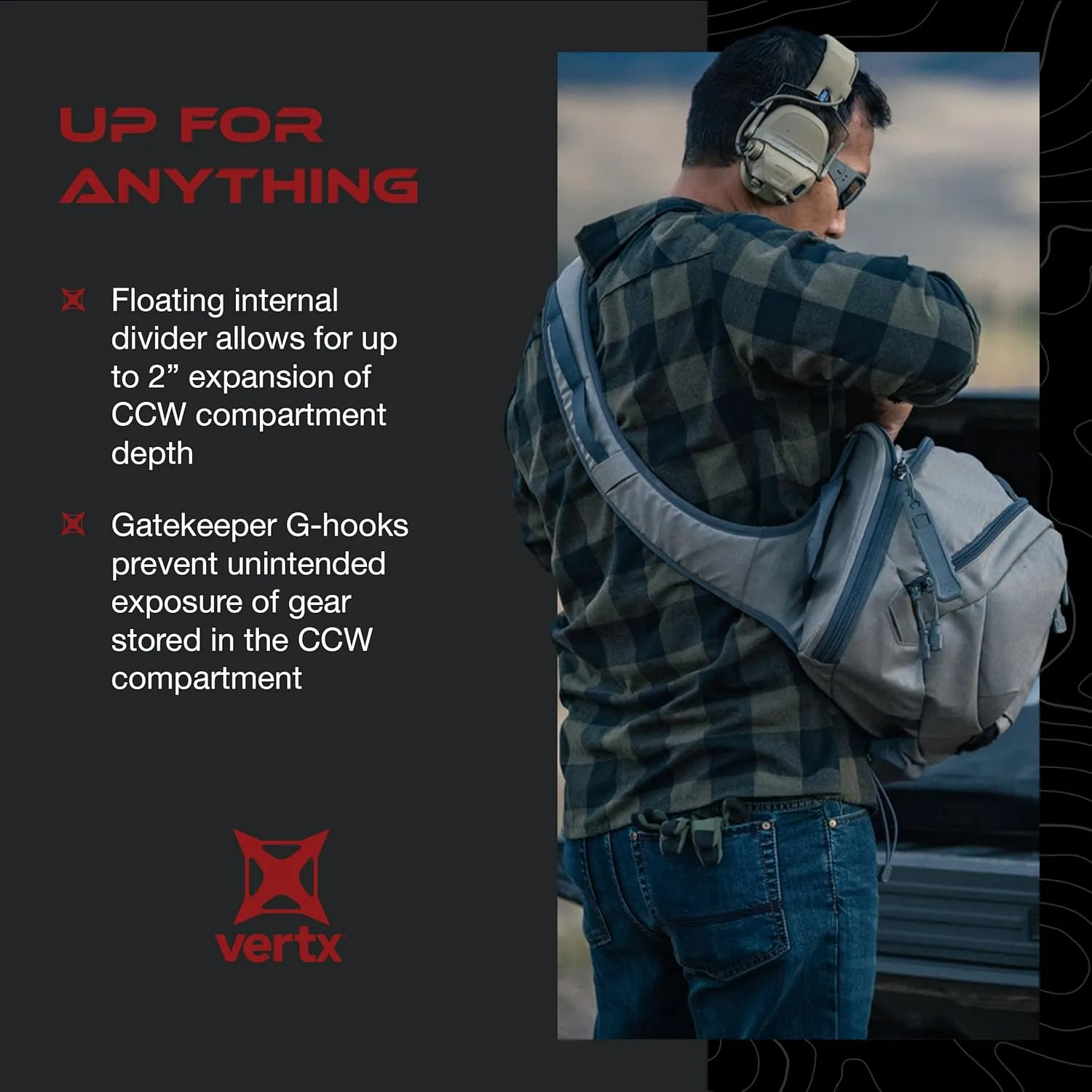Vertx Commuter EDC Tactical Bag Sling Backpack 22L Backpack for CCW, Travel, Work, Tactical Gear, It's Black