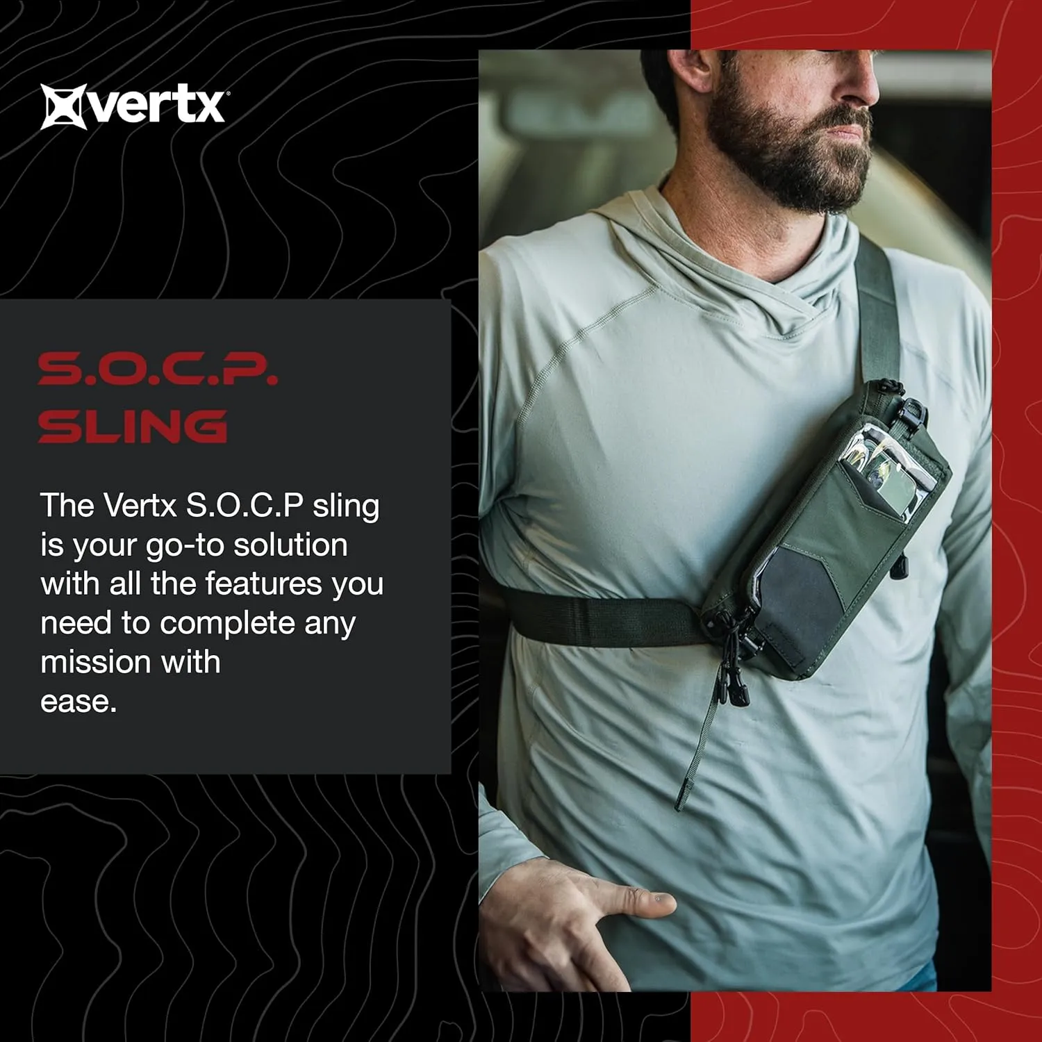 Vertx S.O.C.P. Sling Pack, Tactical Crossbody Bag for Men and Women, EDC, Travel, Work