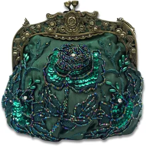 Vintage 1920s Beaded Evening Bag Pearl Clutch Bag for Women Bridal Wedding Purse Sequin Rhinestone Handbag