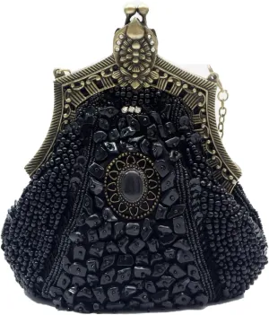 Vintage 1920s Beaded Evening Bag Women Pearl Clutch Bag Sequin Rhinestone Handbag Bridal Wedding Purse