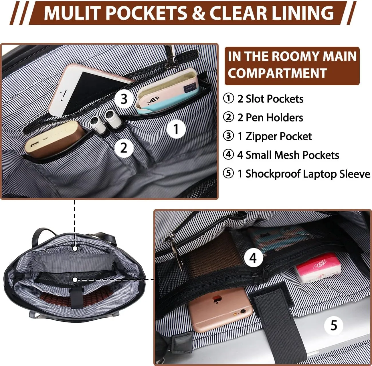VX VONXURY Laptop Bag for Women,15.6 Inch Work Tote Professional Shoulder Handbag Ideal for Business Office