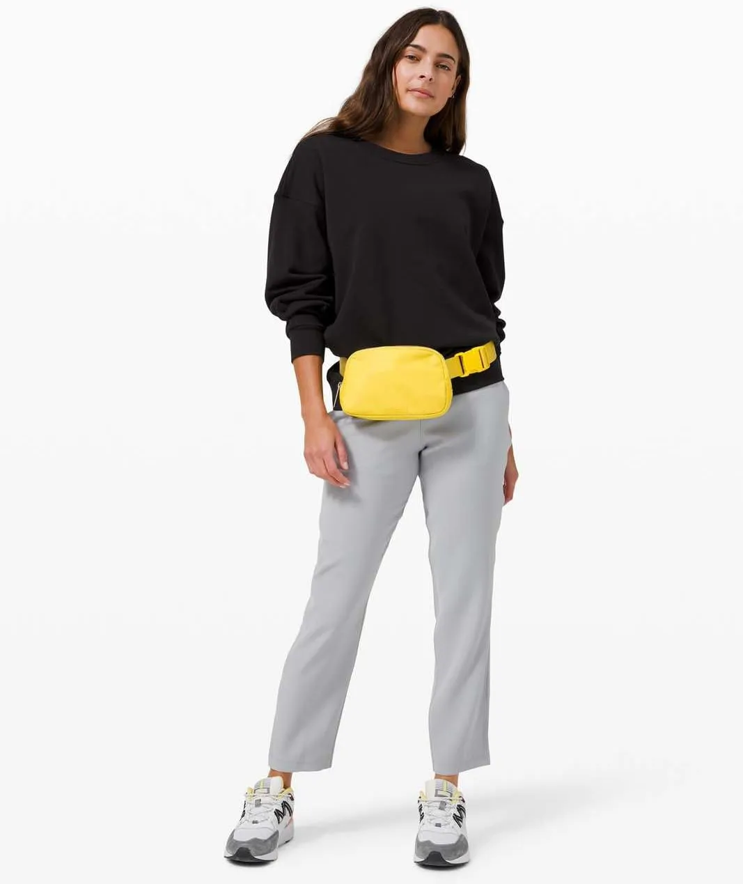 Waist Belt Bag for Women Lulu Dupes Mini Small Crossbody Purse Sling Bag Cute Fashion Waterproof Fanny Pack Over The Shoulder Bags Fashionable Travel Running Belt Pouch Bum Bag Yellow