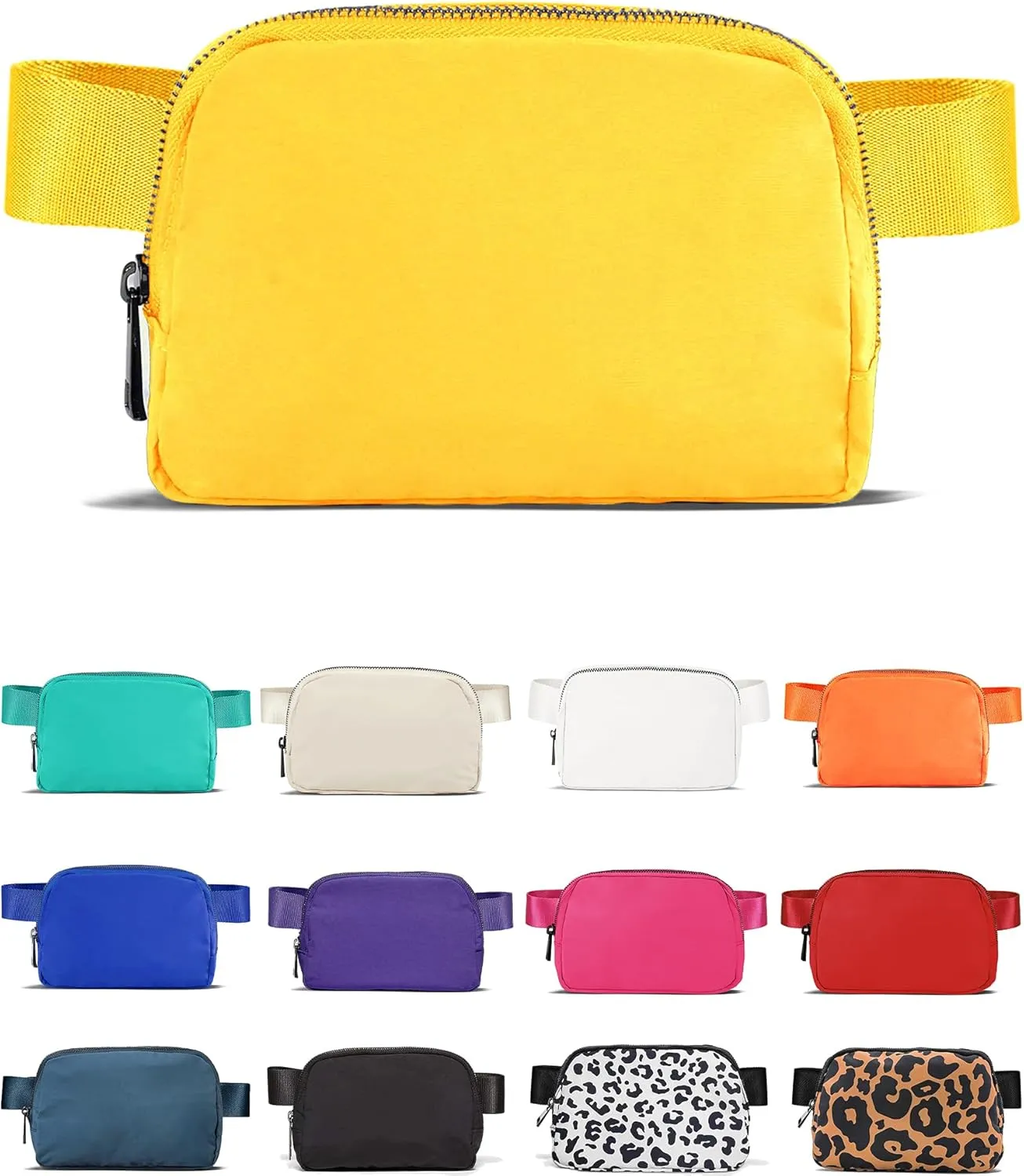 Waist Belt Bag for Women Lulu Dupes Mini Small Crossbody Purse Sling Bag Cute Fashion Waterproof Fanny Pack Over The Shoulder Bags Fashionable Travel Running Belt Pouch Bum Bag Yellow