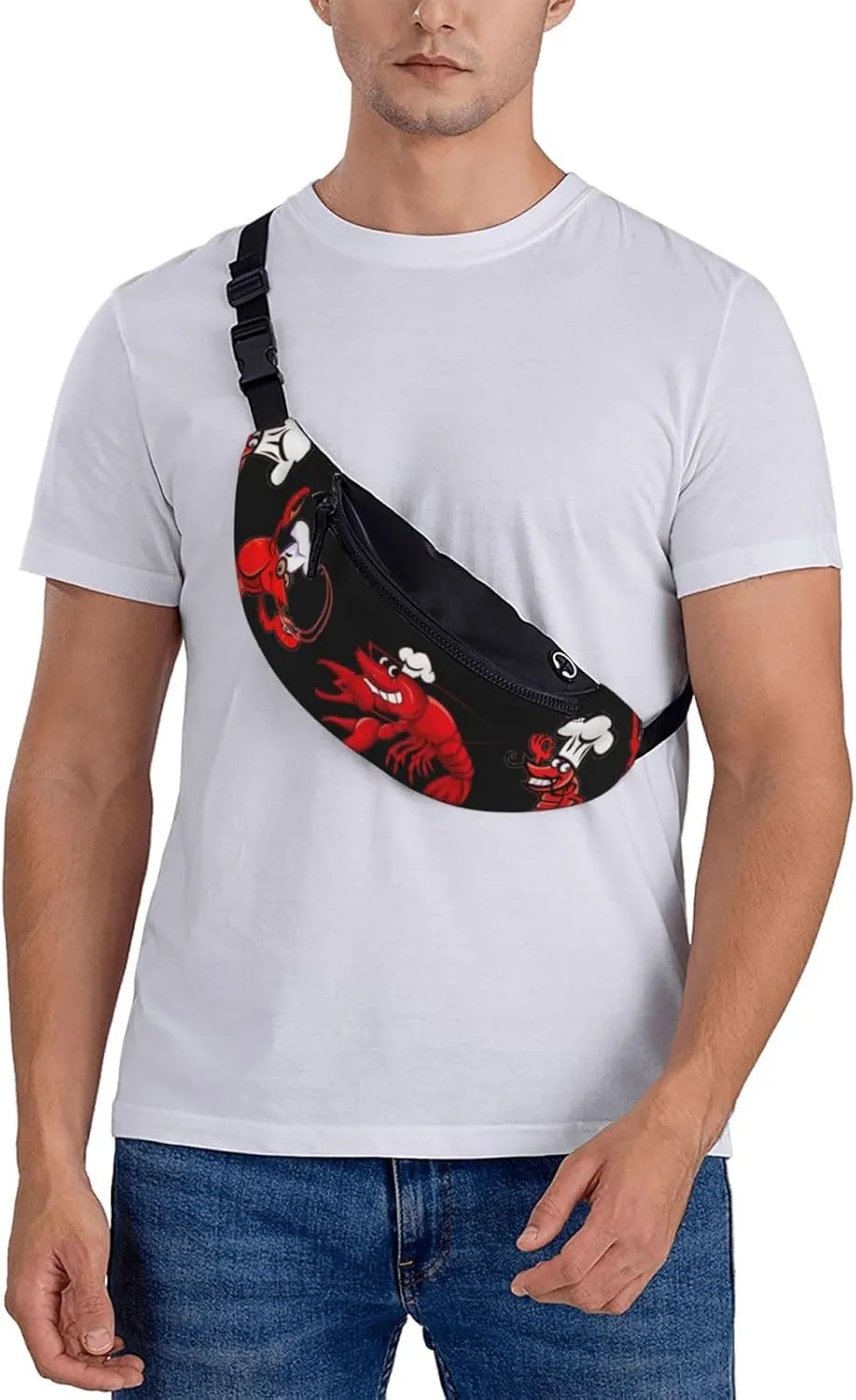 Waist Crawfish Chef Pack Bag For Men Women Fanny Pack With Headphone Jack Adjustable Strap For Workout Traveling Casual Running Enjoy Festival Sports