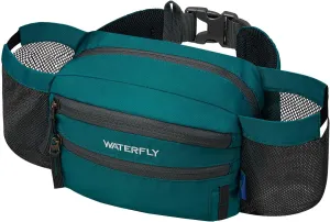WATERFLY Fanny Pack Waist Bag: Waist Pack for Women Men with Two Water Bottle Holder Hiking Fanny Pack for Running Walking DogWalking Travel Cycling