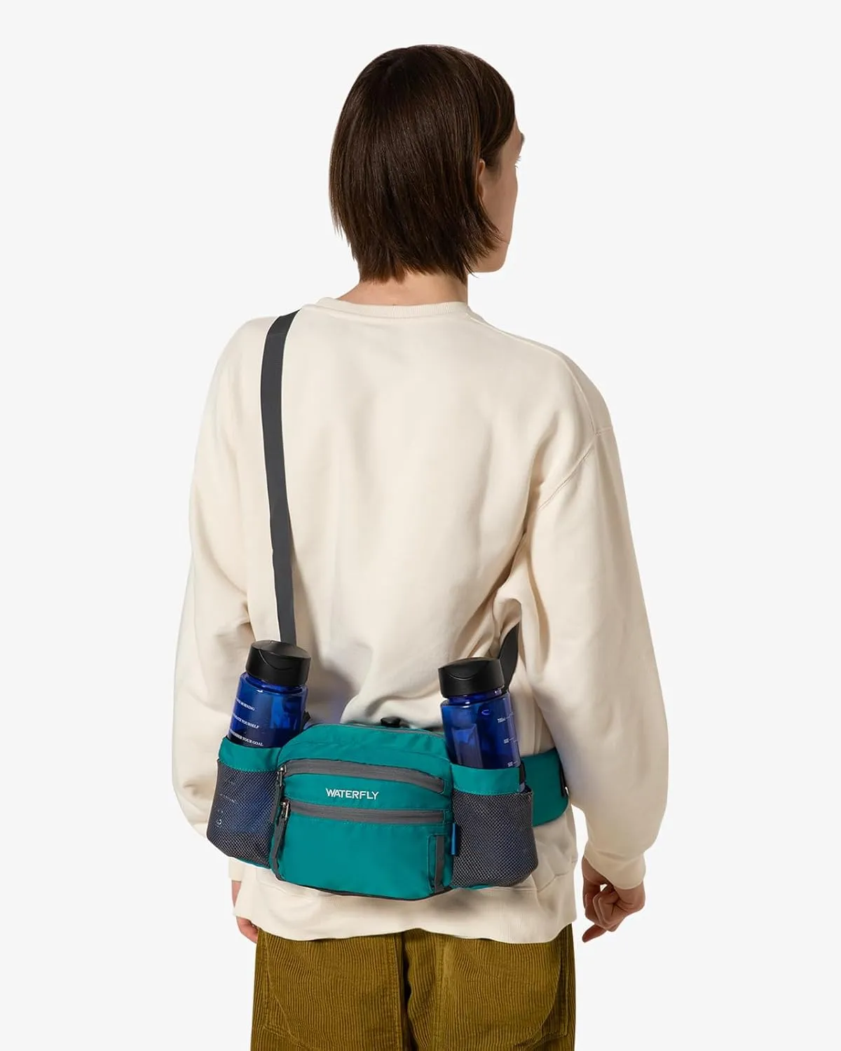 WATERFLY Fanny Pack Waist Bag: Waist Pack for Women Men with Two Water Bottle Holder Hiking Fanny Pack for Running Walking DogWalking Travel Cycling